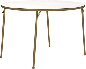 img 4 attached to 🌟 COSCO Stylaire 44-Inch Round Folding Table in Gold and White