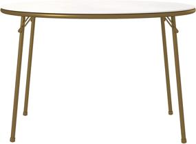 img 3 attached to 🌟 COSCO Stylaire 44-Inch Round Folding Table in Gold and White