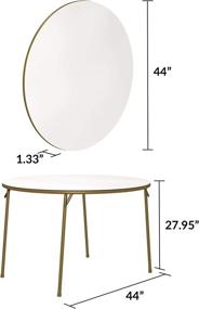 img 1 attached to 🌟 COSCO Stylaire 44-Inch Round Folding Table in Gold and White