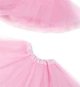 img 1 attached to 👗 Girls 4 Layered Tulle Tutu: Princess Ballet Dress with Hairbow| Kid Tutu Skirt