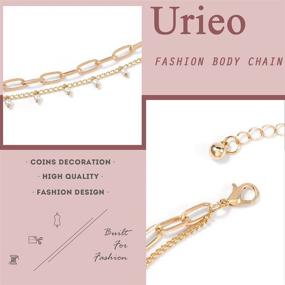 img 2 attached to Urieo Simple Layered Chains Jewelry