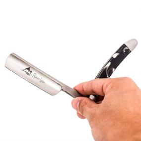 img 3 attached to 🪒 High-Quality Straight Edge Razor - RIVERLAKE JH23 Barber Shaving Razor - Shave Ready, Carbon Steel, Natural Marble Handles, Optimal Shave Experience