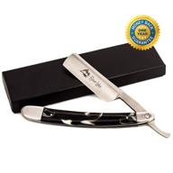 🪒 high-quality straight edge razor - riverlake jh23 barber shaving razor - shave ready, carbon steel, natural marble handles, optimal shave experience logo