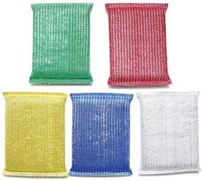 img 3 attached to 🧽 Keep your Kitchen and Bathroom Sparkling with Luxxii Colorful Scourer Pads Sponges Scrubbers - 5 Pack