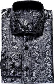 img 3 attached to Hi Tie Paisley Casual Button Wedding Men's Clothing for Shirts