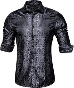 img 4 attached to Hi Tie Paisley Casual Button Wedding Men's Clothing for Shirts