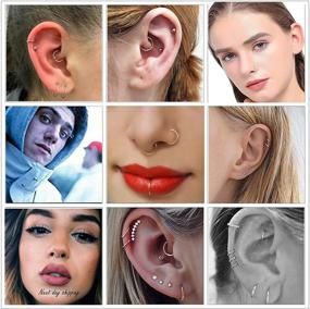 img 1 attached to 👃 LOYALLOOK Stainless Steel Nose Ring and Cartilage Hoop Piercing Set, 20G, 18-24 Pieces, 6-12mm Sizes