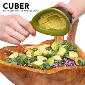 img 2 attached to 🥑 Ultimate Bundle of Avo Hero Tools - High-Quality Stainless Steel Slicer, ABS Plastic Saver, Cuber, 2-Piece Citrus Sprayer and Tray - Effortless Food Prep - Dishwasher-Safe Set, Avocado Green