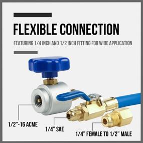 img 1 attached to 🔧 Lichamp R134A Самоустанавливающийся кран для баллонов, адаптер для хладагента АС с шаровым клапаном и адаптером для баллона - адаптер клапана для баллонов с R134a, подходит для шлангов с резьбовым соединением 1/4 или 1/2.