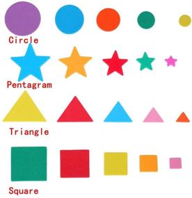 img 1 attached to 🔶 Natonhi 1500 Pieces Assorted Colors Foam Geometry Stickers: Circle, Square, Triangle, Pentagram - Self-Adhesive EVA Foam Stickers with Googly Wiggle Eyes (5mm, 6mm)