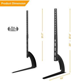 img 2 attached to 📺 Universal Table Top TV Stand: Adjustable Height TV Legs for 22-65 inch Flat Screen TVs - Holds up to 88lbs - Max VESA 800x500mm