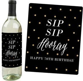 img 3 attached to 🎉 Chic 70th Birthday Wine Bottle Label Stickers - Ideal Gift for Women - Pink, Black and Gold - Set of 4