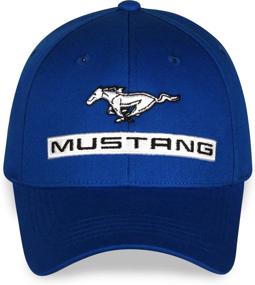 img 2 attached to 🧢 Мужская бейсболка с автомобилем Ford Mustang в клетку флага - голубая шапка с автомобильно-гоночным логотипом для оптимизации поиска