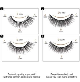 img 3 attached to Enhance Your Look with 20 Pairs of False Eyelashes: 4 Styles, Natural Lashes, Cat Eyes, Volume - Faux Mink Lashes Pack