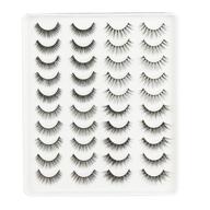 enhance your look with 20 pairs of false eyelashes: 4 styles, natural lashes, cat eyes, volume - faux mink lashes pack logo