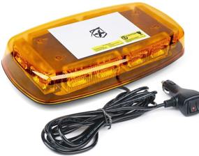 img 4 attached to 🚨 Xprite LED Rooftop Mini Strobe Beacon Light Bar: Amber Lens Flashing Lights for Emergency Construction Vehicles, Trucks, Snow Plow, and Postal Car - Magnetic Mount Included