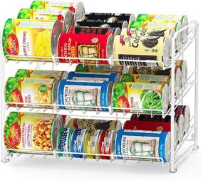 img 4 attached to 🏷️ SimpleHouseware White Stackable Can Rack Organizer: Optimal Storage Solution