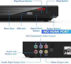 img 3 attached to 📀 All Region Free DVD Player for TV with AV Output, USB Input, Remote Control, and AV Cable Included