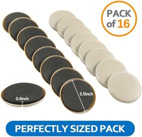 img 3 attached to 🪑 Kayzn Furniture Sliders - Heavy Duty Reusable Round Sliders, 16pcs 3 1/2 inch - Easily Move Couches, Beds, Armoires on Carpet