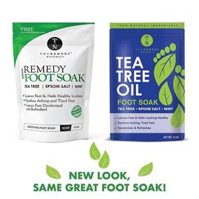 img 3 attached to 🌿 Powerful Tea Tree Oil Foot Soak with Epsom Salt & Mint - Defeat Toenail System, Athletes Foot, & Stubborn Foot Odor | Soften Calluses & Soothe Sore Tired Feet | 14 Ounce (Pack of 2)