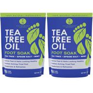 🌿 powerful tea tree oil foot soak with epsom salt & mint - defeat toenail system, athletes foot, & stubborn foot odor | soften calluses & soothe sore tired feet | 14 ounce (pack of 2) logo