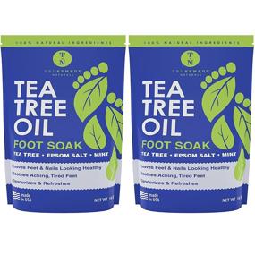 img 4 attached to 🌿 Powerful Tea Tree Oil Foot Soak with Epsom Salt & Mint - Defeat Toenail System, Athletes Foot, & Stubborn Foot Odor | Soften Calluses & Soothe Sore Tired Feet | 14 Ounce (Pack of 2)