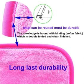 img 1 attached to 🧼 Efficient 6-Pack Makeup Remover Towel: Reusable Microfiber Cloth Removes All Makeup with Just Water | 12" x 6" | Pink/Blue/Black