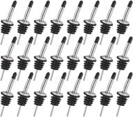 🍾 48 pack of tapered spout stainless steel classic bottle pourers - pourers with rubber dust caps for liquor logo