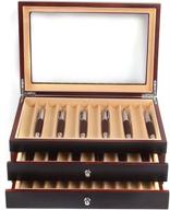 🖋️ premium 3 layer wood pen display box: organize and showcase your 34 pens with glass window - thanksgiving christmas gift (black) логотип