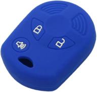 segaden silicone cover protector case holder skin jacket compatible with ford 3 button remote key fob cv2705 deep blue logo