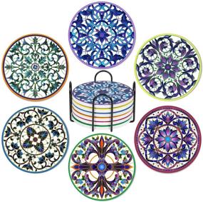 img 4 attached to ⭐️ Jollsung Coasters - Mandala Absorbent Housewarming Set