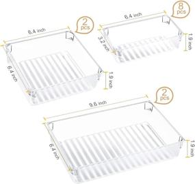 img 3 attached to Maximize Drawer Space with Kootek 12 Pcs Plastic 🗄️ Drawer Organizers - Versatile Storage Bins for Desk, Bathroom, and More!