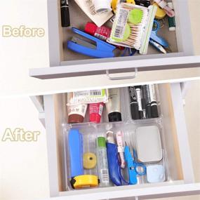 img 2 attached to Maximize Drawer Space with Kootek 12 Pcs Plastic 🗄️ Drawer Organizers - Versatile Storage Bins for Desk, Bathroom, and More!