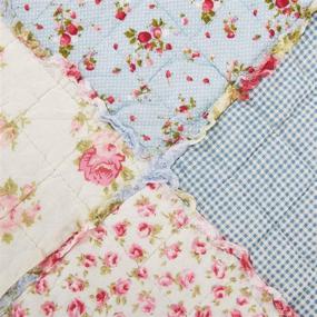 img 1 attached to 🛋️ Cozyholy Original Patchwork Quilts Coverlets: Reversible 100% Cotton Vintage Floral Bed Cover for Couch, Sofa, Twin Bed - Quilted Blanket and Quilt Throw