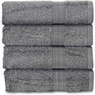 👌 premium grey cotton hand towels - set of 4: soft and durable logo