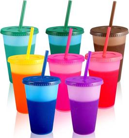 img 4 attached to 🌈 Vibrant Transformation: Color Changing Tumbler Cups & Straws