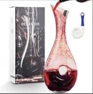 mhonfl wine decanter: hand-blown lead-free crystal carafe - personalized snail-shaped design - enhance wine flavor with aerator - perfect wine gift - includes cleaning brush (1500ml) логотип