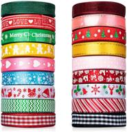 🎀 sofire christmas ribbon set: 18 rolls, 90 yards of festive satin ribbons - perfect for gift wrapping and decorating trees and rooms! logo