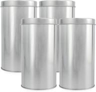 savor the taste of solstice: double seal tea 🍵 canisters (4-pack, large) - round metal containers with interior seal lid логотип