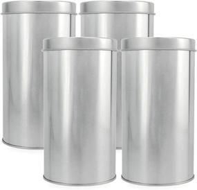 img 4 attached to Savor the Taste of Solstice: Double Seal Tea 🍵 Canisters (4-Pack, Large) - Round Metal Containers with Interior Seal Lid