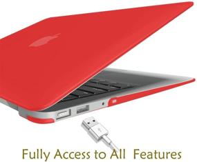 img 2 attached to Red MacBook 12-inch Retina Display Case Bundle 🔴 - Hard Plastic Case, Keyboard Cover, Screen Protector, Cleaning Brush