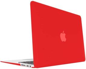 img 4 attached to Red MacBook 12-inch Retina Display Case Bundle 🔴 - Hard Plastic Case, Keyboard Cover, Screen Protector, Cleaning Brush