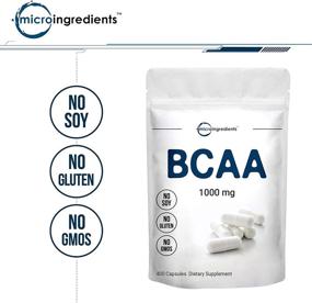 img 1 attached to 🏋️Высококачественная добавка BCAA от Micro Ingredients | 1000 мг инстантизированных BCAA на порцию | 400 капсул | Таблетки для тренировок и энергии | Не содержит ГМО