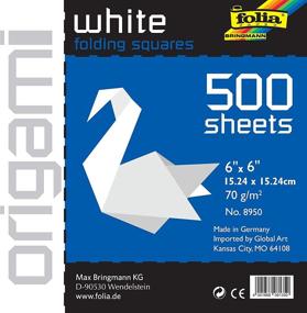 img 1 attached to 📦 Speedball Art Products Folia Origami Paper Bulk Pack, 6" x 6", White - 500 Sheet Bundle