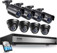 📷 zosi h.265+ 16-channel security camera system with 2tb hard drive, 16-channel 1080p wired dvr and 8x 1080p weatherproof cctv cameras for indoor and outdoor surveillance, smart playback, instant email alert, mobile remote control logo