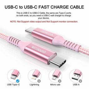 img 3 attached to Розовый оплетенный USB C кабель к USB C, [2 шт. по 6 футов], Awnuwuy 60W USB C быстрая зарядка Type C кабель для Samsung Galaxy S20 S20+ Note 10+ 20 Ultra, Google Pixel 3a XL, iPad Pro 11 дюймов 3-го поколения.