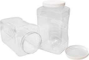 img 3 attached to 🍽️ Set of 2 BPA-Free 1 Gallon Clear Plastic Storage Jars with Lids, Easy-Grip Handles, Food Safe, Made in the USA - ljdeals