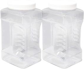 img 2 attached to 🍽️ Set of 2 BPA-Free 1 Gallon Clear Plastic Storage Jars with Lids, Easy-Grip Handles, Food Safe, Made in the USA - ljdeals