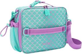 img 4 attached to 🧜 Bentgo Kids Prints Lunch Bag - Double Insulated, Durable, Water-Resistant | Mermaid Design | Ideal for Children 3+ | Interior/Exterior Pockets & Bottle Holder