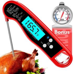 img 4 attached to 🔥 Premium Meat Thermometer: Instant Read, Waterproof, Ultra Fast Cooking Probe for Grilling BBQ, Christmas | Includes Extra Oven Thermometer